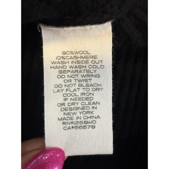 NWT Intermix Exclusive Jacquline Off Shoulder Wool Cashmere Sweater Black Size L - Picture 7 of 14